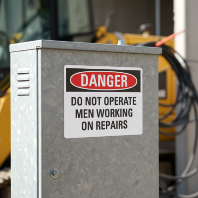 Danger Do not operate men working on repairs