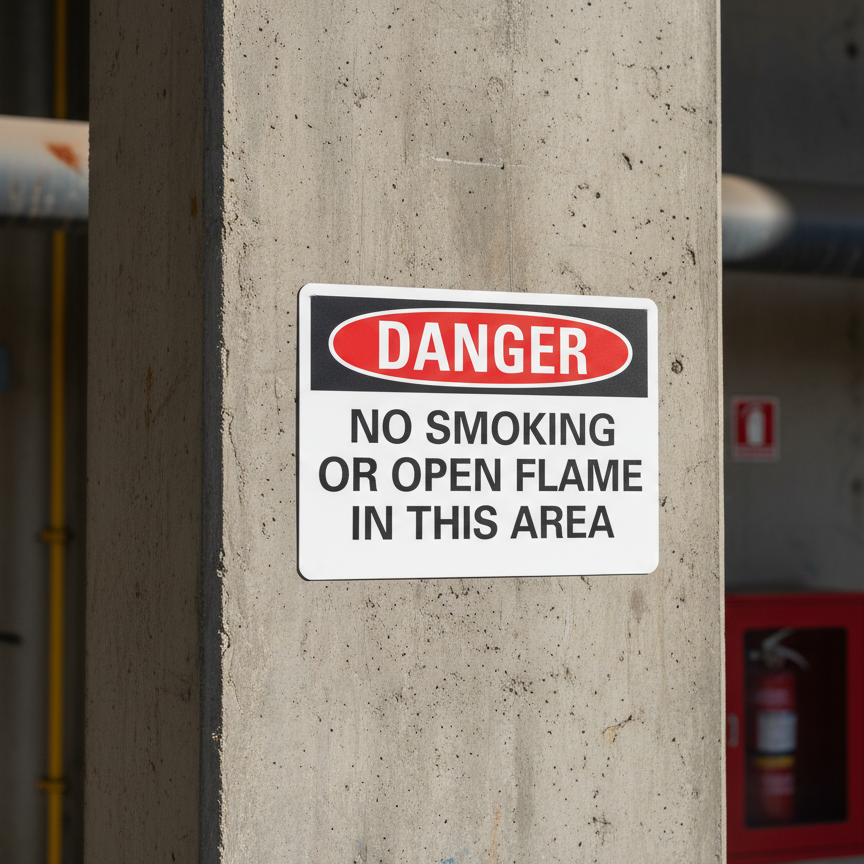 Danger No smoking or open flame in this area