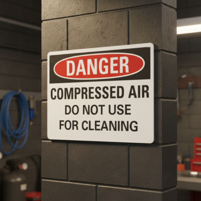 Danger Compressed air do not use for cleaning