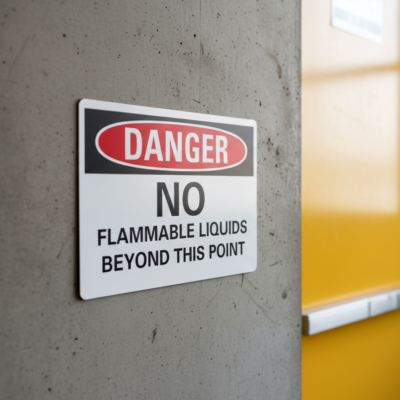 Danger No flammable liquids beyond this point