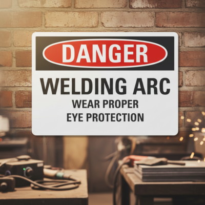 Danger Welding arc wear proper eye protection
