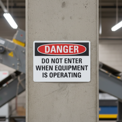 Danger Do not enter when equipment is operating