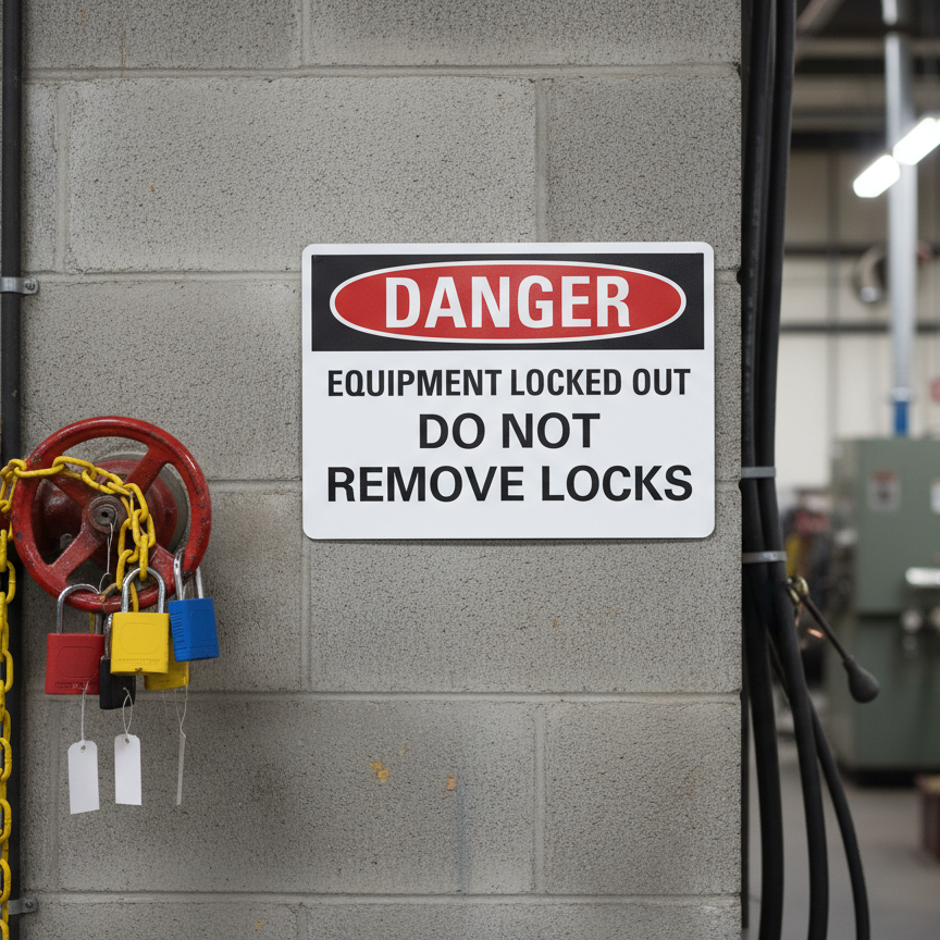 Danger Equipment locked out do not remove locks