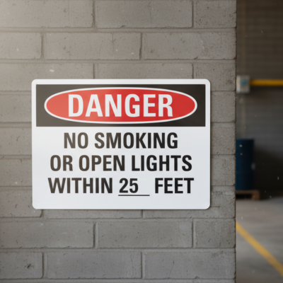 No smoking or open lights within ___feet English
