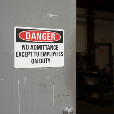 Danger No admittance except to employees on duty