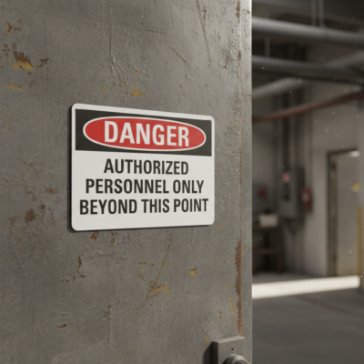 Danger Authorized personnel only beyond this point