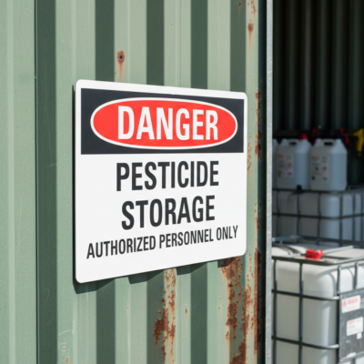 Danger Pesticide storage authorized personnel only