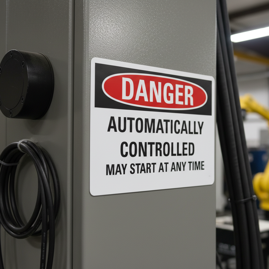 Danger Automatically controlled may start at any time