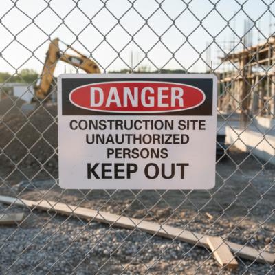 Danger Construction site unauthorized persons keep out