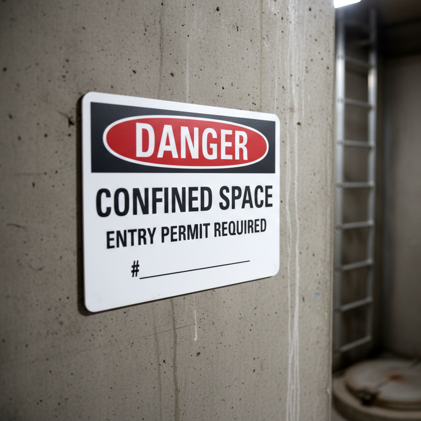 Danger Confined space entry permit required #__________