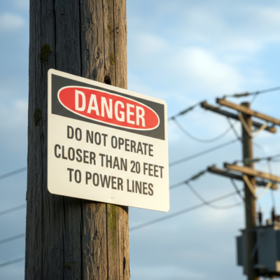 Danger Do not operate closer than 20 feet to power