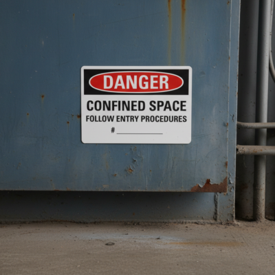 Danger Confined space follow entry procedures #________