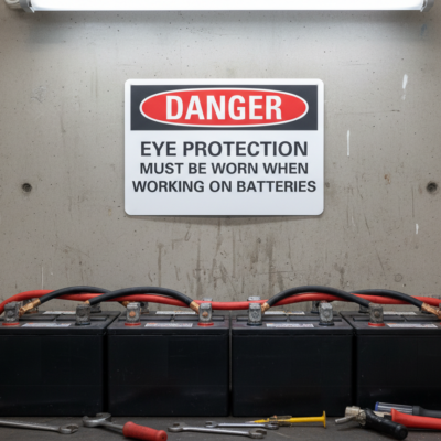 Danger Eye protection must be worn when working on