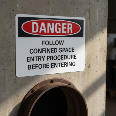 Danger Follow confined space entry procedure before
