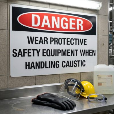 Danger Wear protective safety equipment when handling