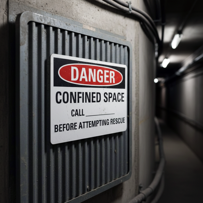 Danger Confined space call ___________ before