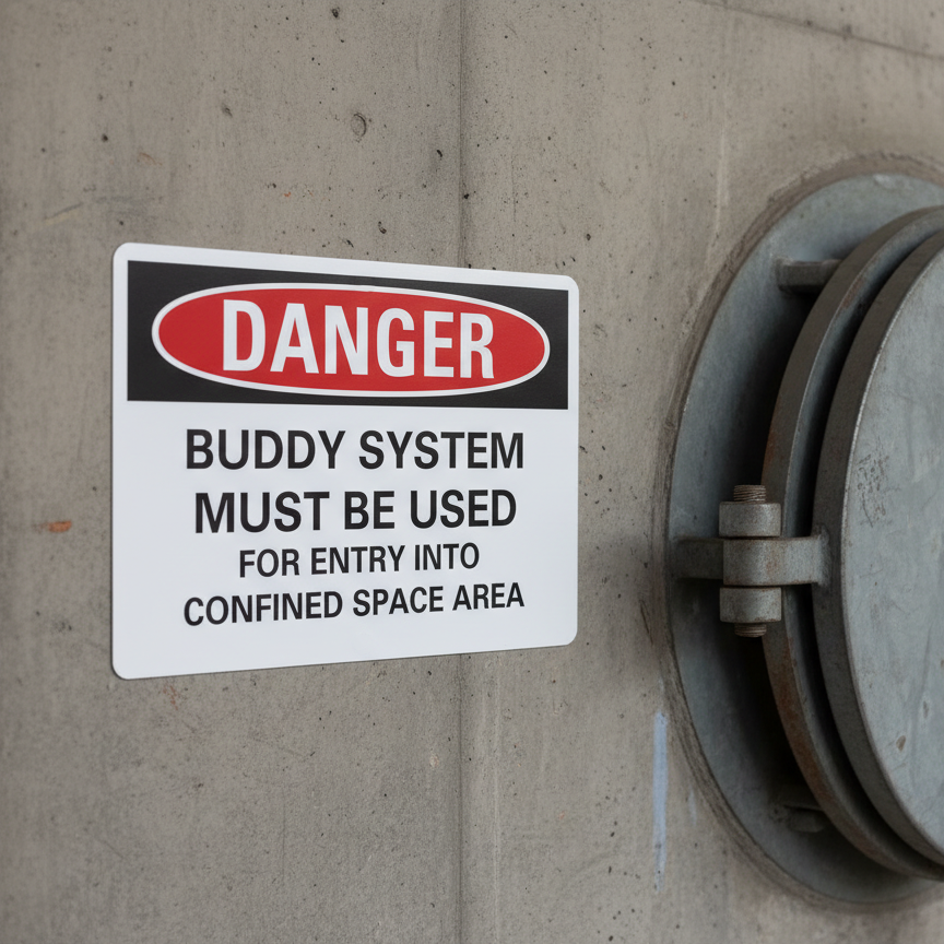 Danger Buddy system must be used for entry into
