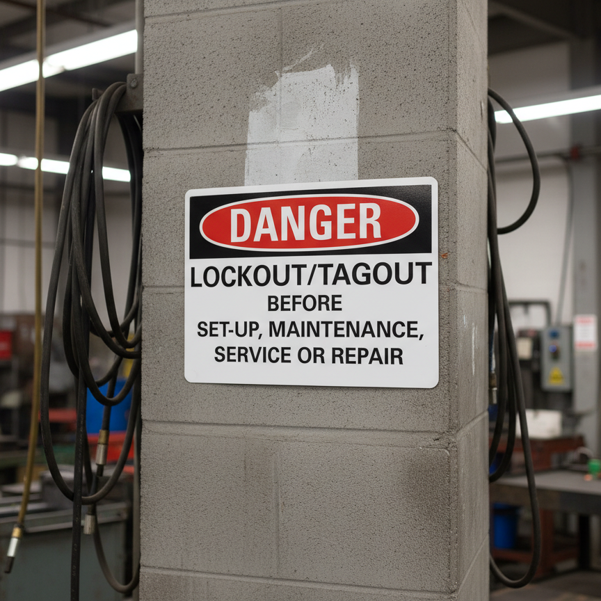 Danger Lockout/tagout before set-up maintenance