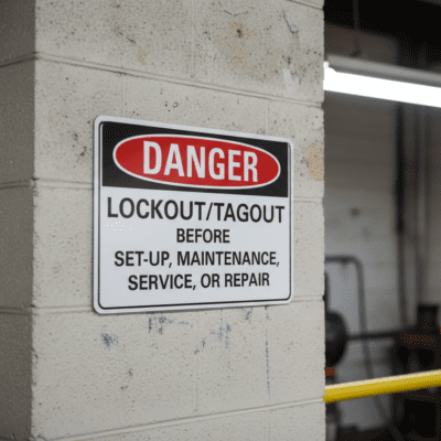 Danger Lockout/tagout before set-up maintenance