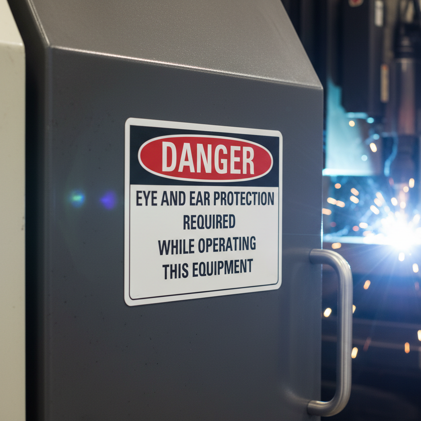 Danger Eye and ear protection required while operating