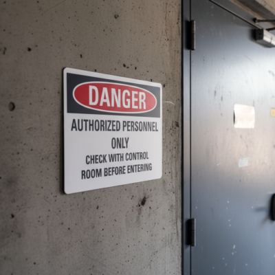 Danger Authorized personnel only check with control