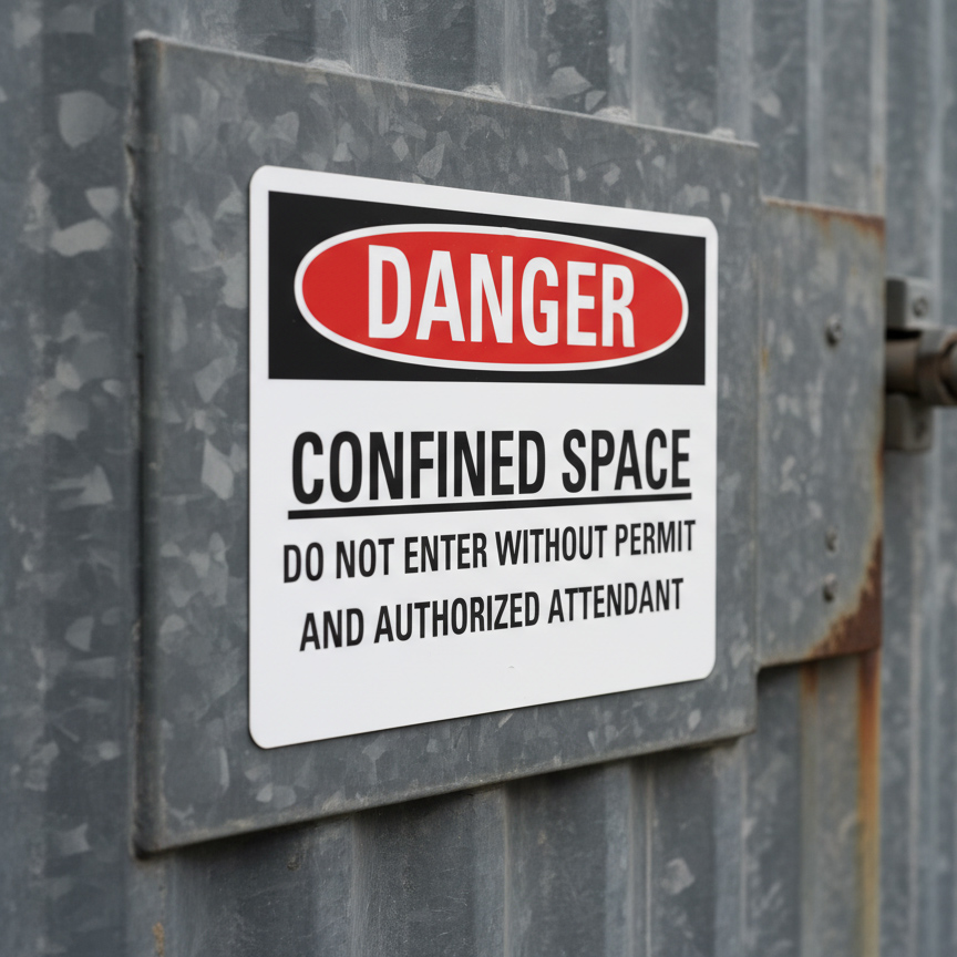 Danger Confined space do not enter without permit and