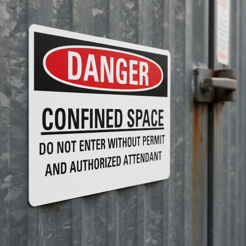Danger Confined space do not enter without permit and - Image 2