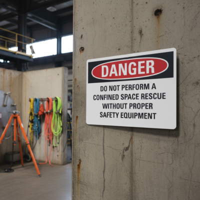 Danger Do not perform a confined space rescue without