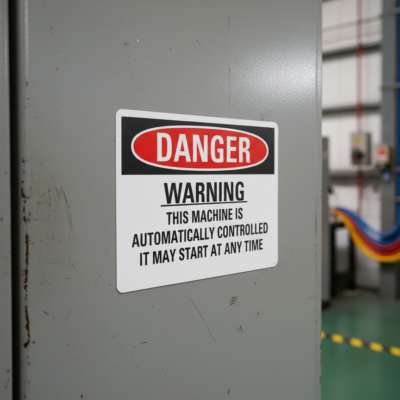 Danger Warning this machine is automatically controlled