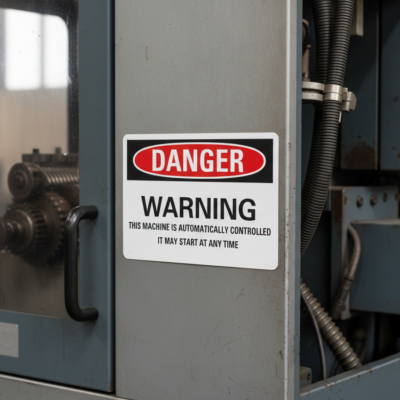 Danger Warning this machine is automatically controlled