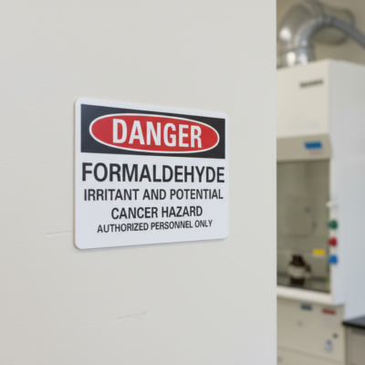 Danger Formaldehyde irritant and potential