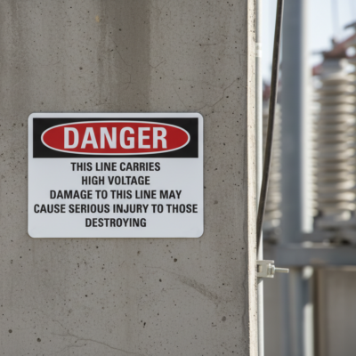 Danger This line carries high voltage damage to this