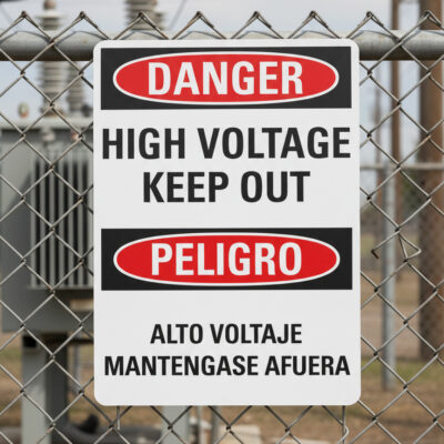 High Voltage Keep Out/Alto Voltaje Mantengase Afuera