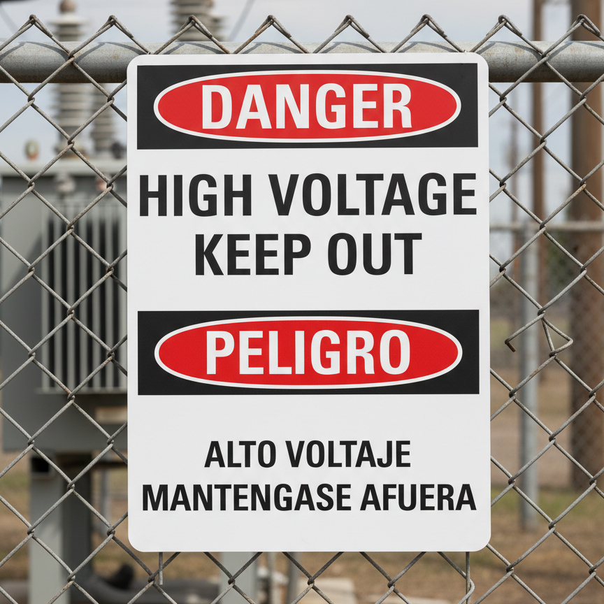 High Voltage Keep Out/Alto Voltaje Mantengase Afuera
