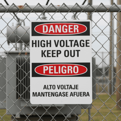 High Voltage Keep Out/Alto Voltaje Mantengase Afuera