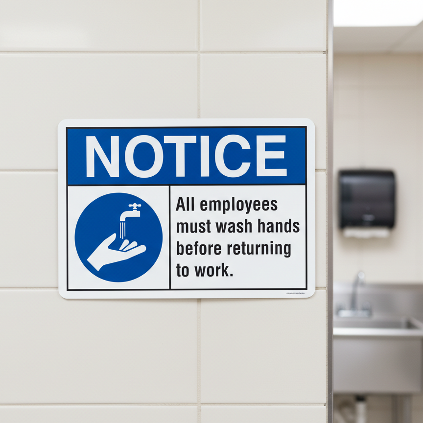 Notice All employees must wash hands before returning - Image 2