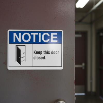 Notice Keep this door closed