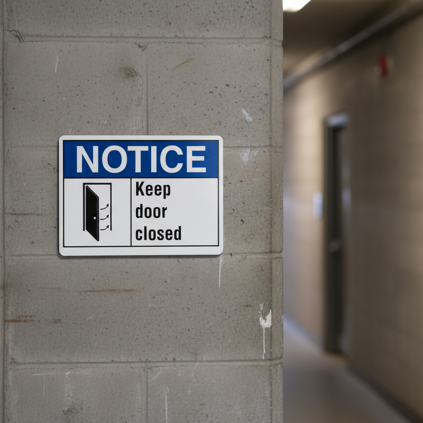 Notice Keep door closed - Image 2