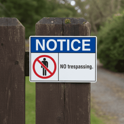 Notice No trespassing
