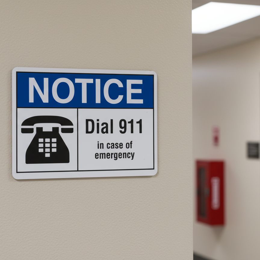 Notice Dial 911 in case of emergency
