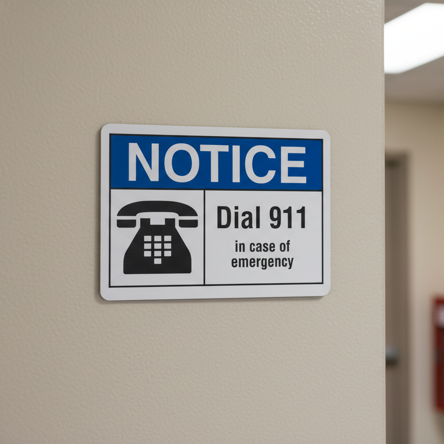 Notice Dial 911 in case of emergency - Image 2