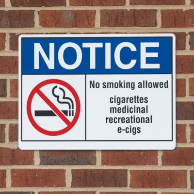 No smoking allowed, cigarettes, medicinal, recreational