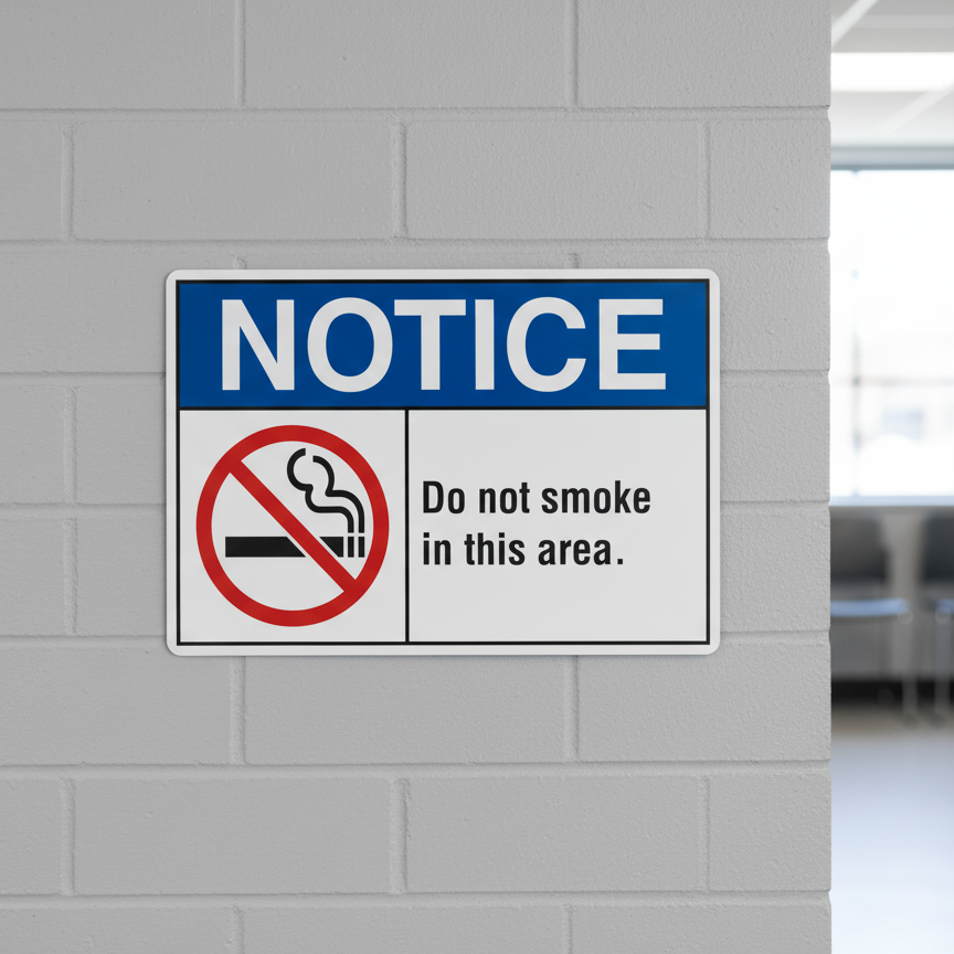 Do not smoke in this area English