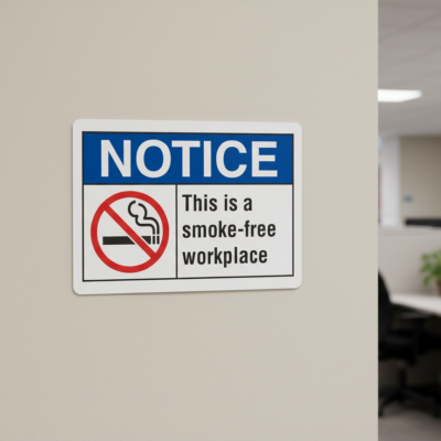 This is a smoke-free workplace English