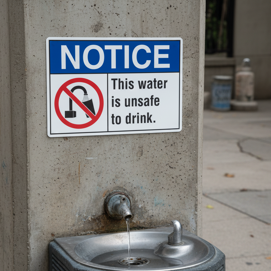 Notice This water is unsafe to drink