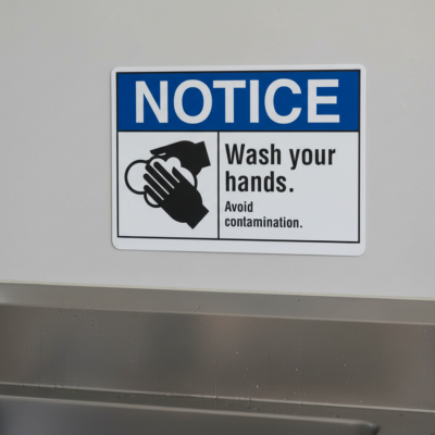 Notice Wash your hands. Avoid contamination.