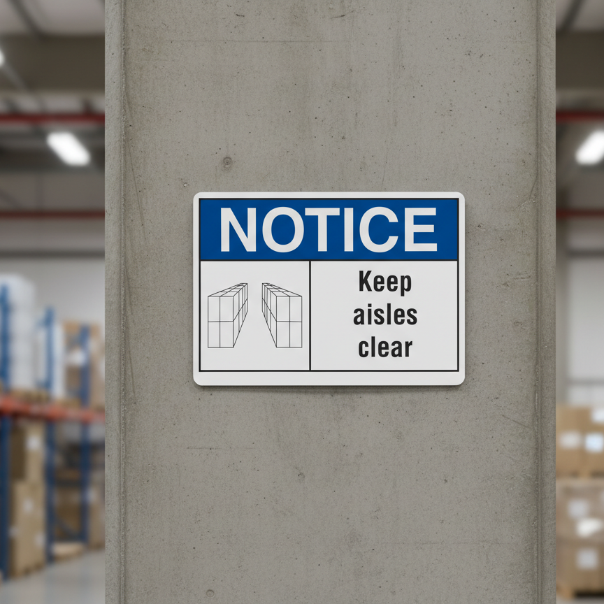 Notice Keep aisles clear - Image 2