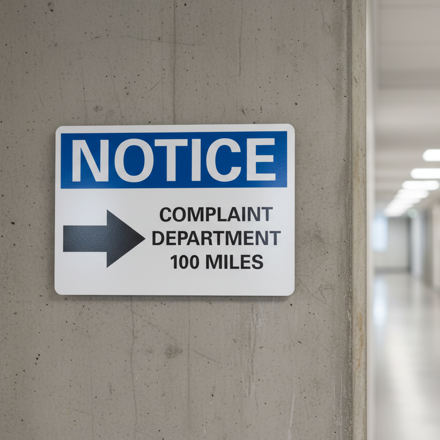 Notice Complaint department 100 miles - Image 2
