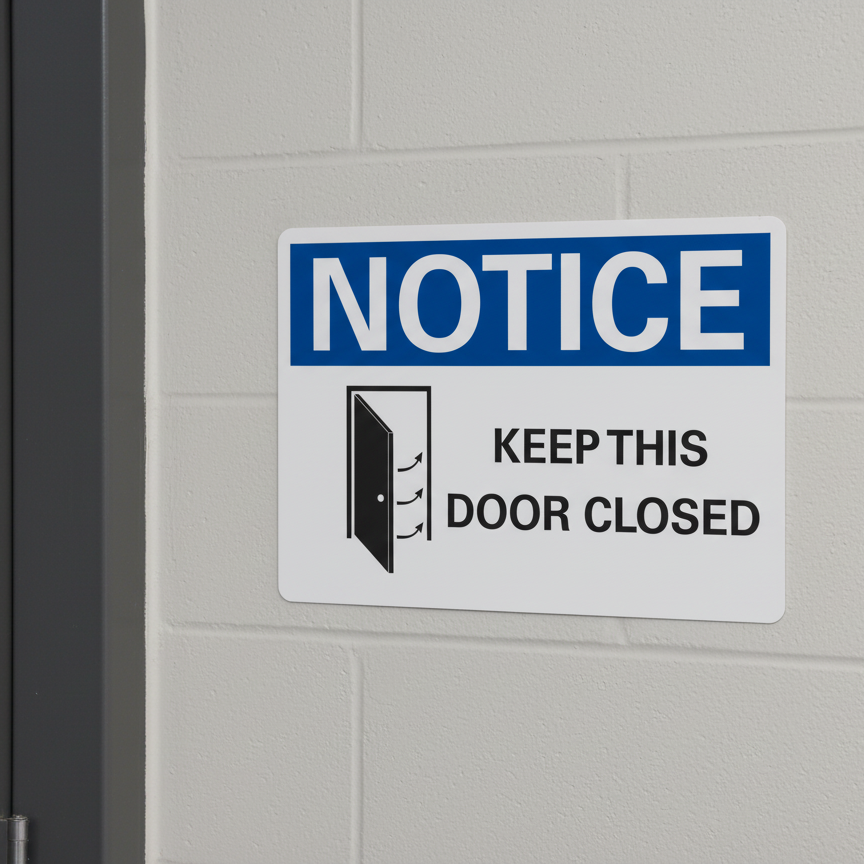 Notice Keep this door closed