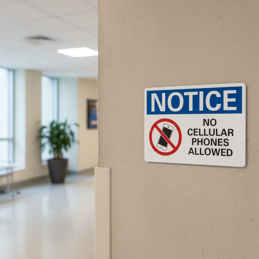 Notice No cellular phones allowed
